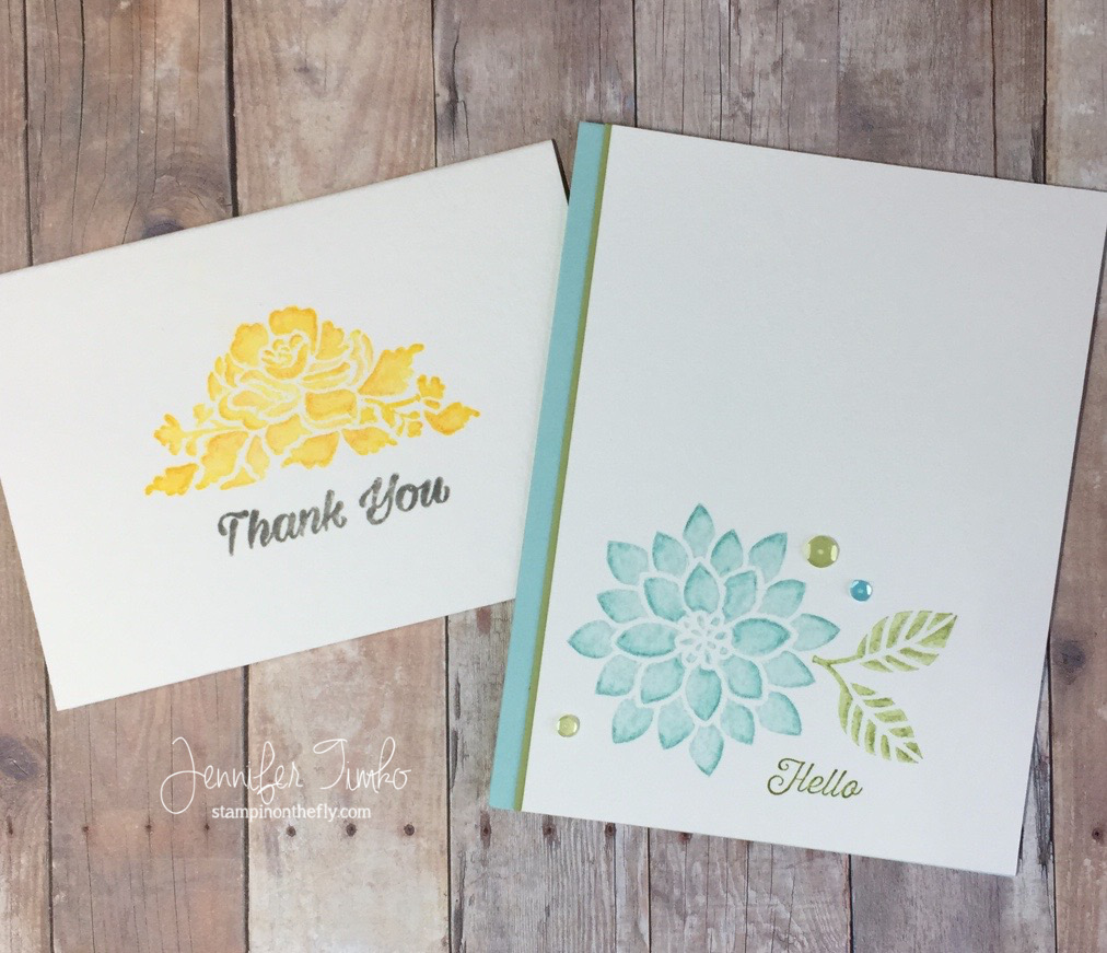 Watercolor Pencils and Ink - Jen Timko | Stampin' Up Watercolor Pencil Blending on Flourishing Phrases and Floral Phrases stamp sets