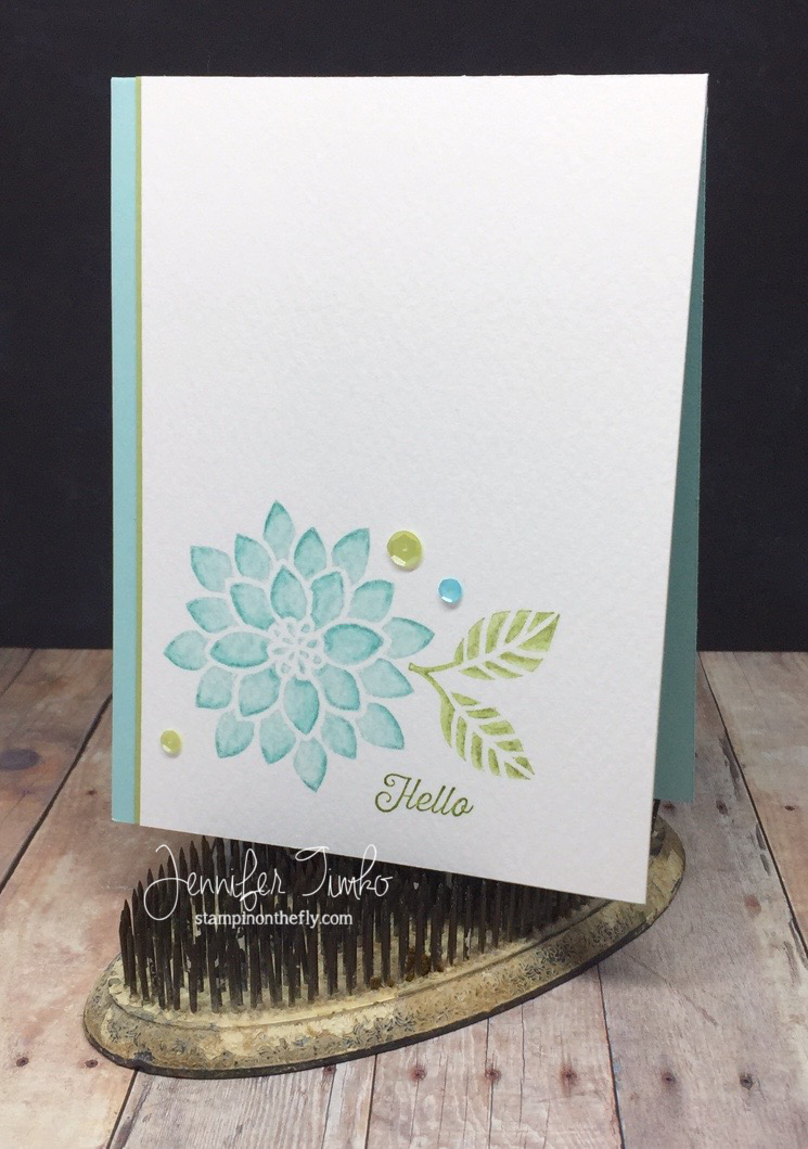 Flourishing in Blue by Jen Timko | Watercolor Pencils and Ink on Flourishing Phrases Stamp Set by Stampin' Up