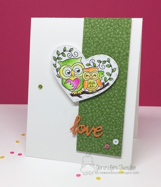 Woodland Duos Owl Card by Jen Timko | Woodland Duos Stamp Set by Newton's Nook Designs #newtonsnook