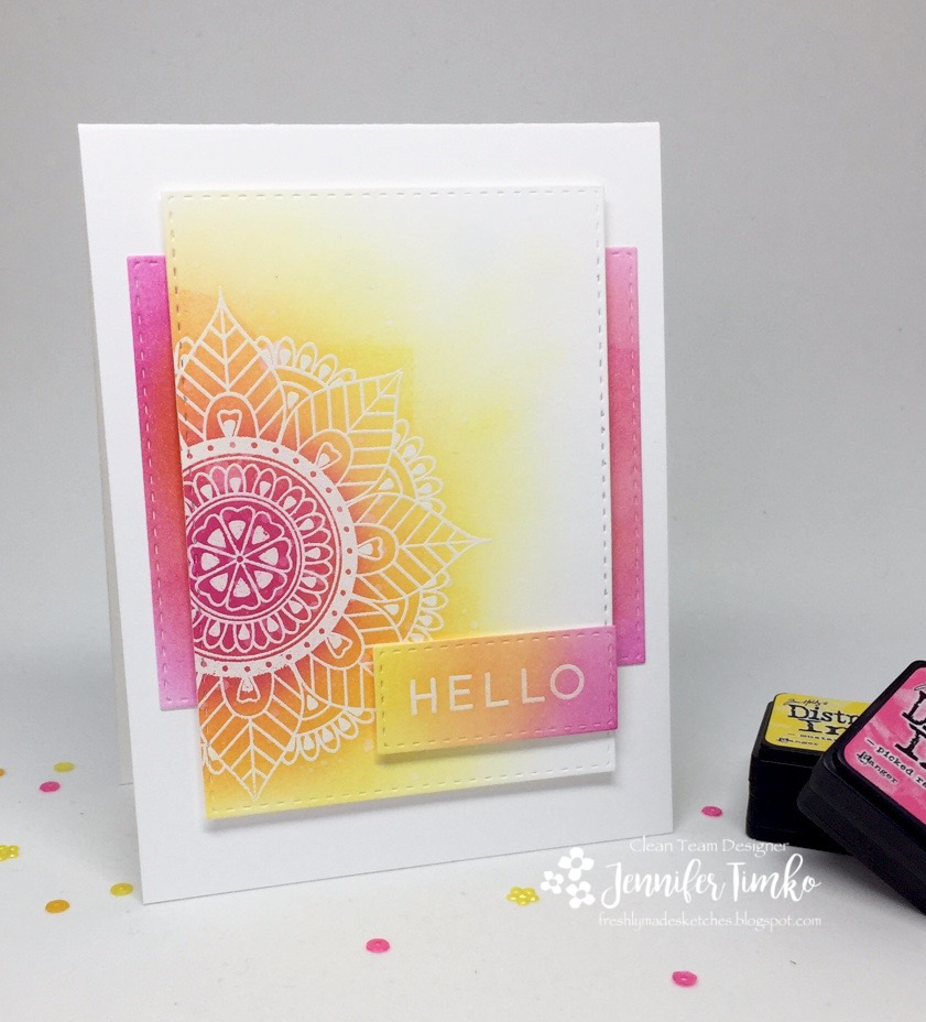 FMS278 by Jen Timko | Marvelous Mehndi by Uniko, Hello Lovely by Concord & 9th, Distress Ink, Sponging
