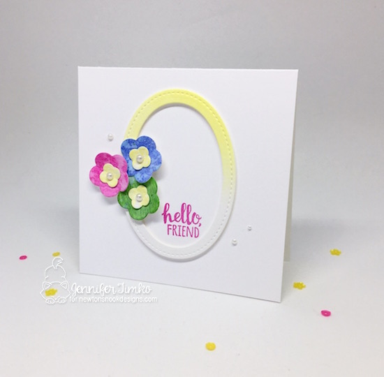 Hello Friend by Jen Timko | Cottage Garden Stamp Set and Dies by Newton's Nook Designs, Distress Ink, Watercolor 