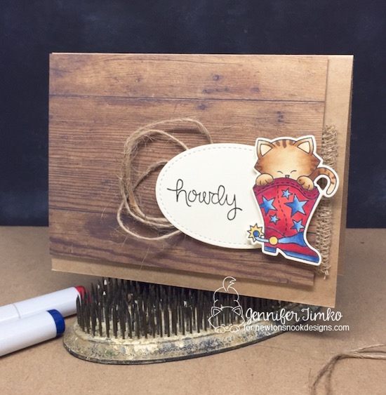 Howdy by Jen Timko | Newton Rides West Stamp Set and Dies by Newton's Nook Designs, Copic Coloring