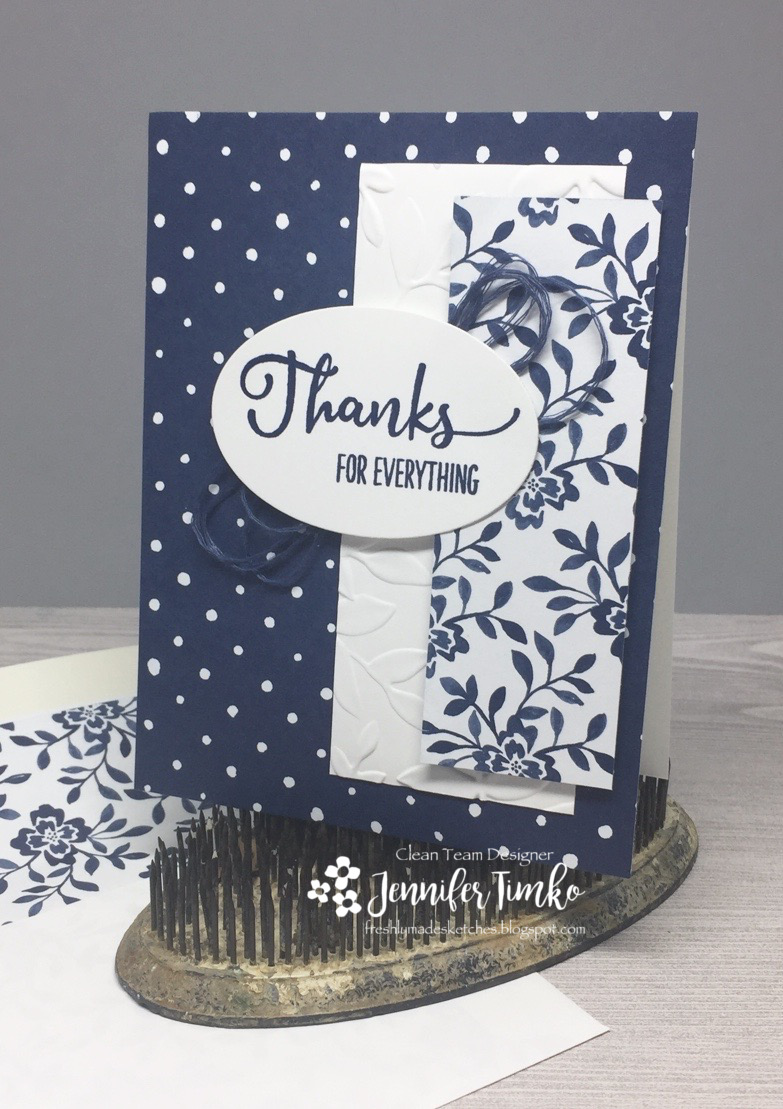FMS300 by Jen Timko | Vibrant Thanks Stamp by Power Poppy, Floral Boutique DSP by Stampin' Up, Layered Leaves Embossing Folder by Stampin' Up