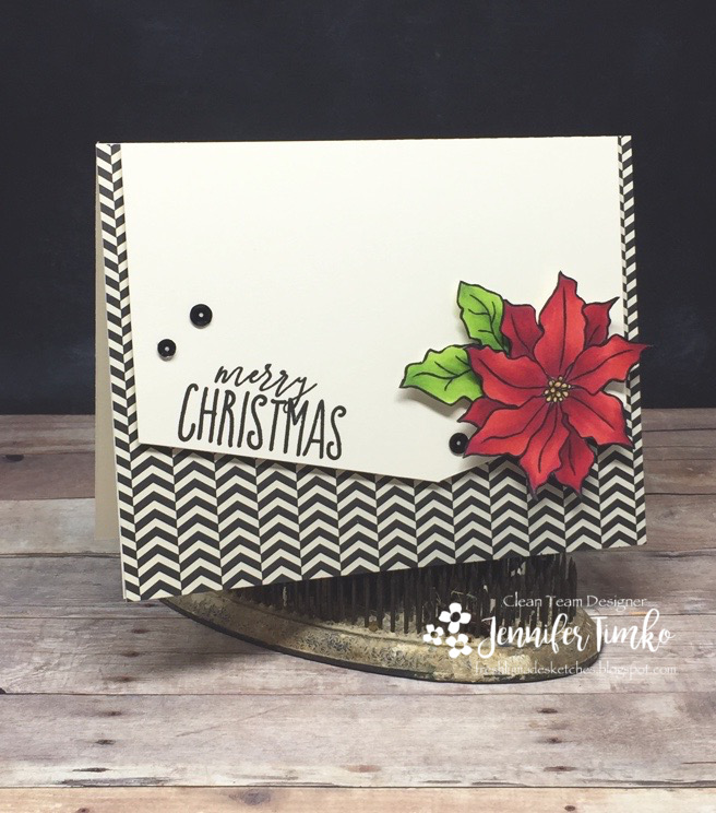 FMS301 by Jen Timko | Poinsettia Stamp by Simon Says Stamp, O Christmas Tree Stamp by Concord and 9th, Copic Coloring