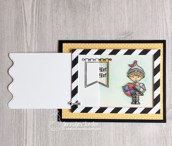 Hear Ye Hear Ye by Jen Timko | Knight's Quest Stamp by Newton's Nook Designs, Magic Slider Card, Zig Clean Color Markers