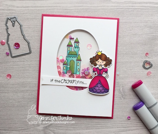 If The Crown Fits by Jen Timko | Once Upon a Princess Stamp and Dies by Newton's Nook Designs, Copic Coloring