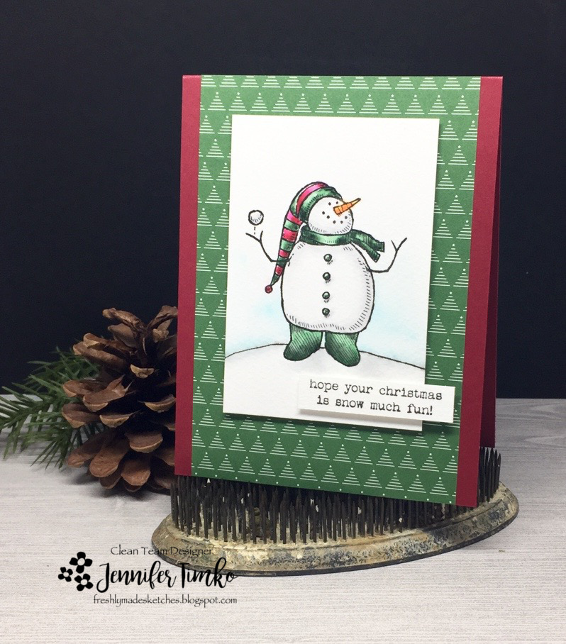 FMS311 by Jen Timko | Snow Much Fun Stamp Set by Stampin' Up, Be Merry DSP by Stampin' Up, Zig Clean Color Pens