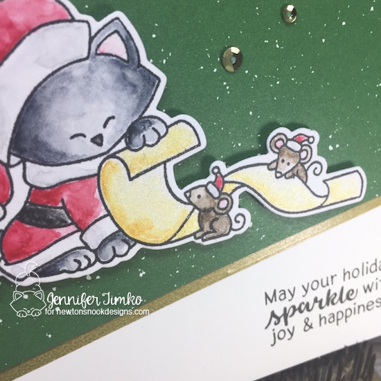 Santa's List Closeup by Jen Timko | Santa Paws Newton Stamp Set and Dies by Newton's Nook Designs