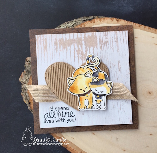 All Nine Lives by Jen Timko | Newton's Sweetheart Stamp Set and Dies by Newton's Nook Designs, Zig Clean Color Markers