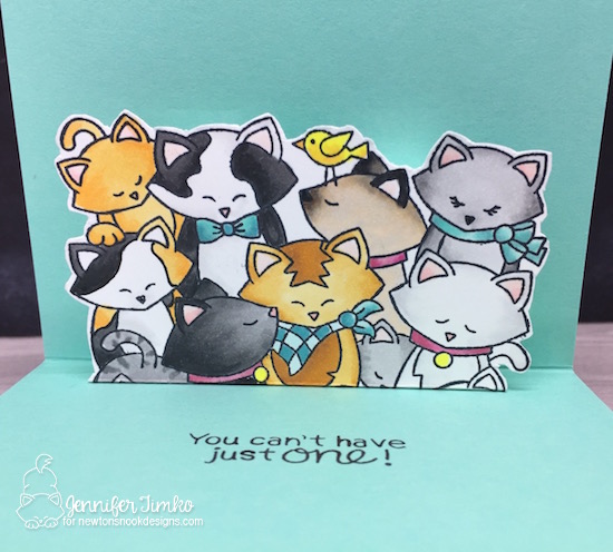 Cats Are Like Potato Chips Closeup by Jen Timko | Company of Cats Stamp Set by Newton's Nook Designs
