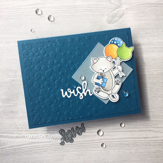 Wish by Jen Timko | Newton's Birthday Balloons Stamp Set and Dies by Newton's Nook Designs, Bubbly Stencil by Newton's Nook Designs, Copic Coloring