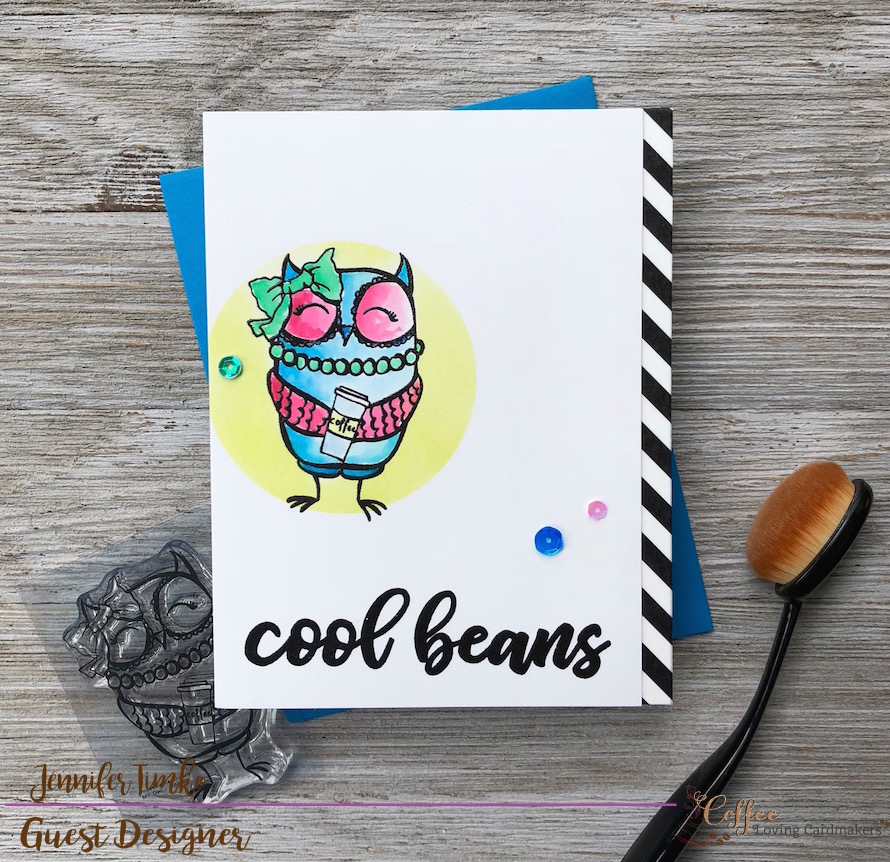 Cool Beans by Jen Timko | BFF Owl Stamp Set by Picket Fence Studios, Ways to Say Congrats Stamp Set by Picket Fence Studios, Life Changing Blender Brushes by Picket Fence Studios